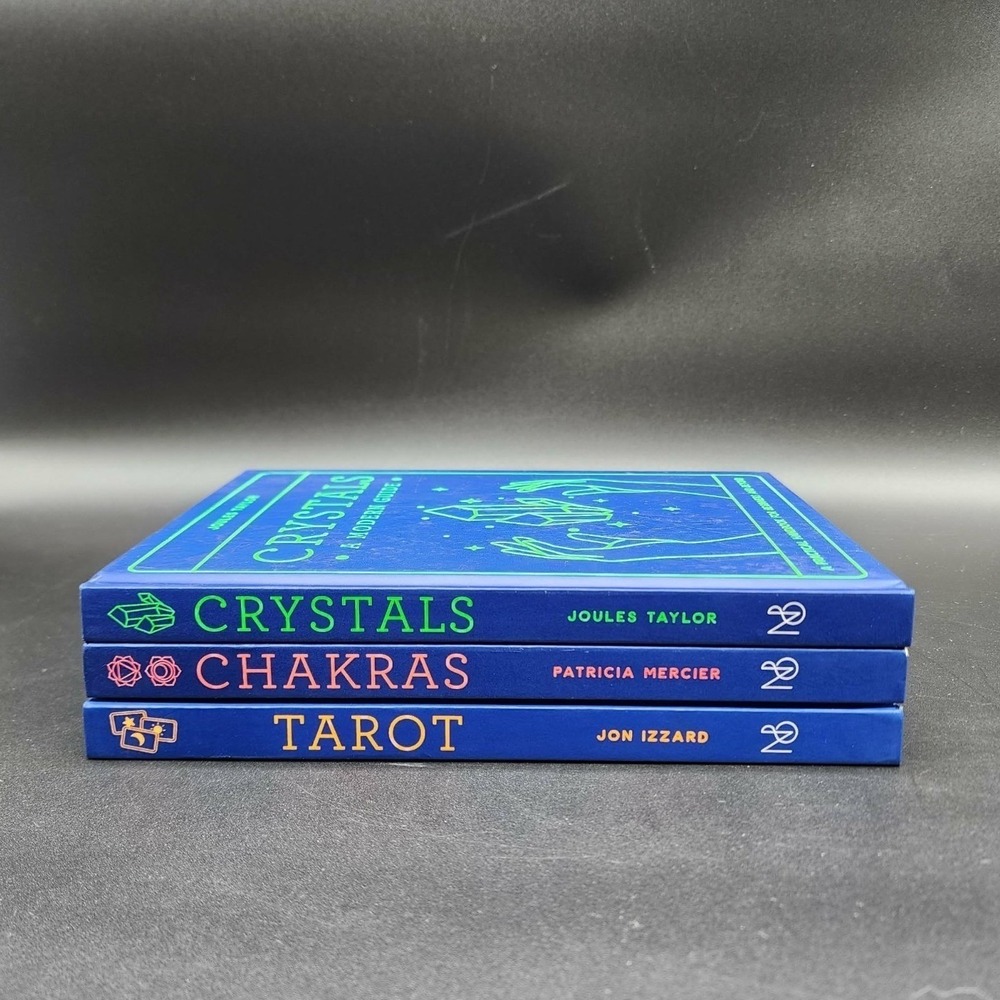 Quarto Modern Guide Crystals Chakras Tarot‎ Blue Hardcover Book Set of 3